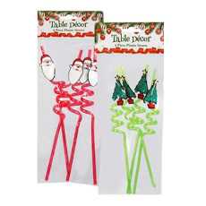 Christmas Straws, 4 Piece assorted